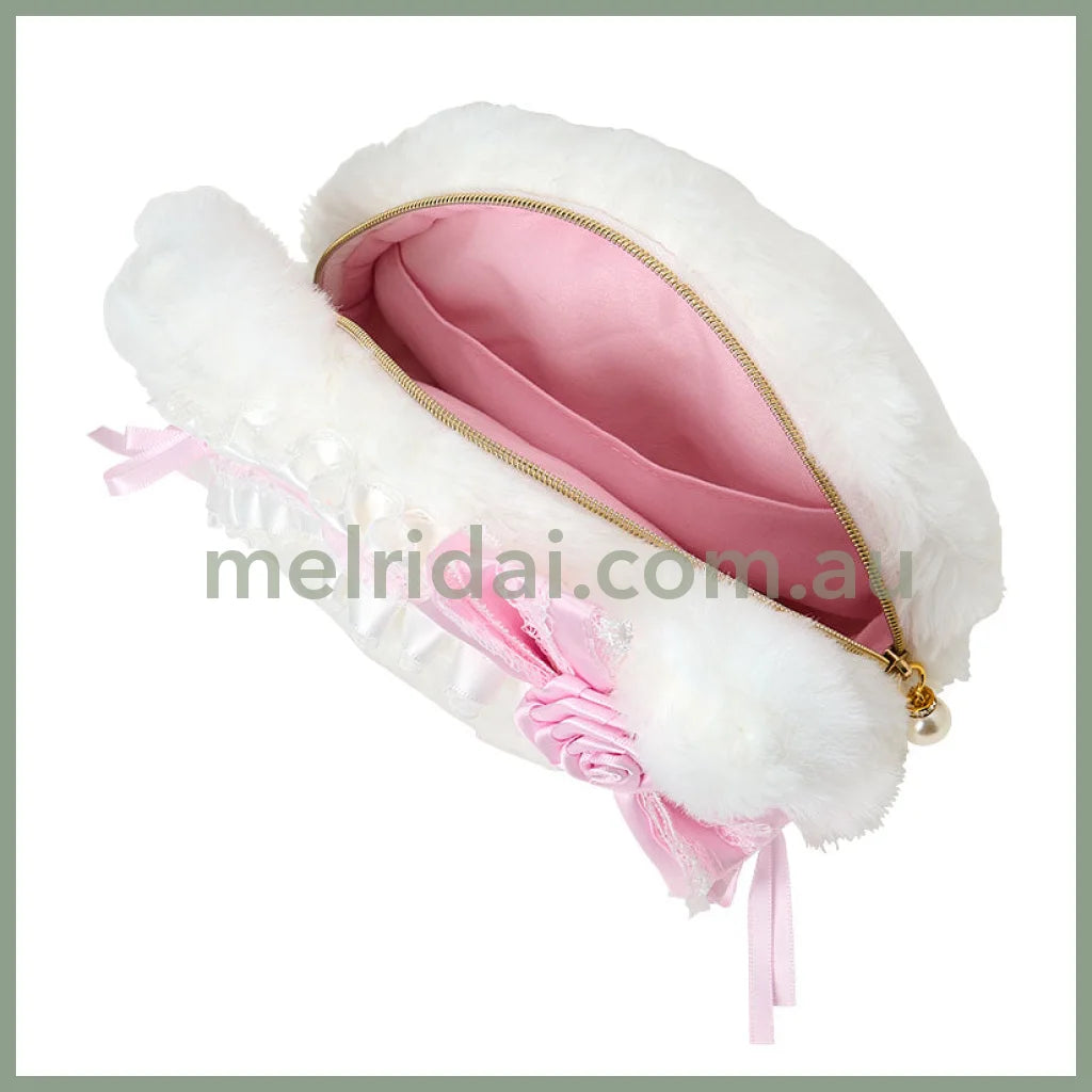 SANRIO | Charmmy Kitty Face-shaped Pouch 240×80×150mm (White Frill Design)