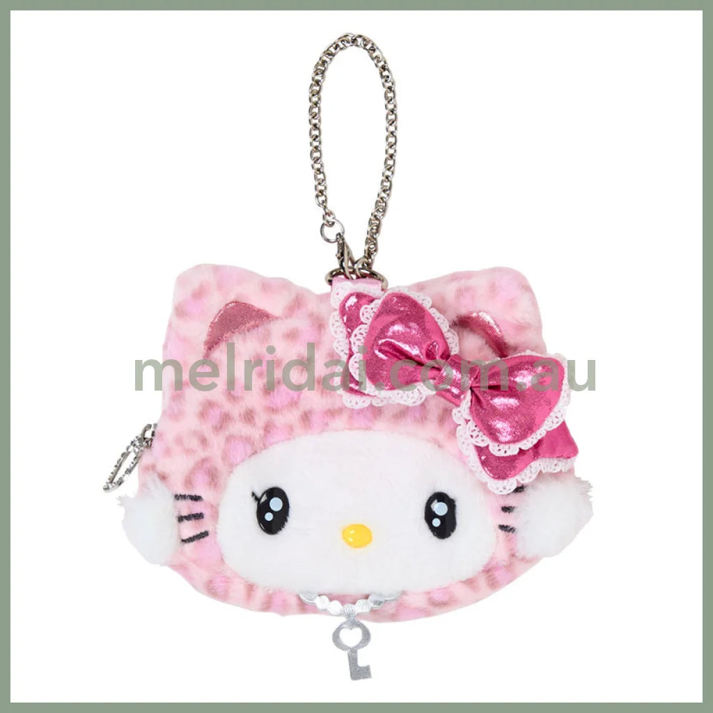 SANRIO | Charmmy Kitty Face-shaped Pouch Bag Charm 130×20×110mm (Leopard Gal Cat)