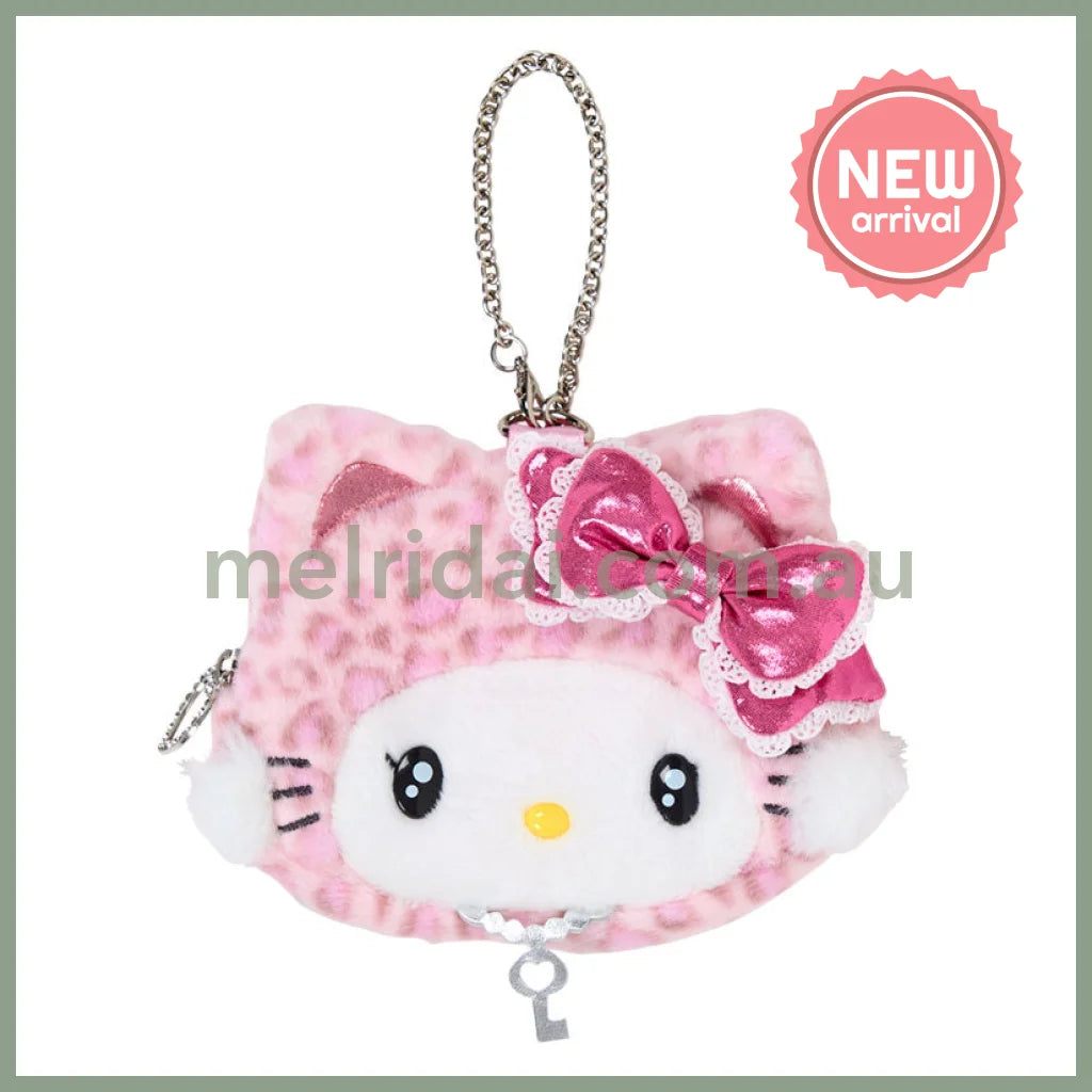 SANRIO | Charmmy Kitty Face-shaped Pouch Bag Charm 130×20×110mm (Leopard Gal Cat)