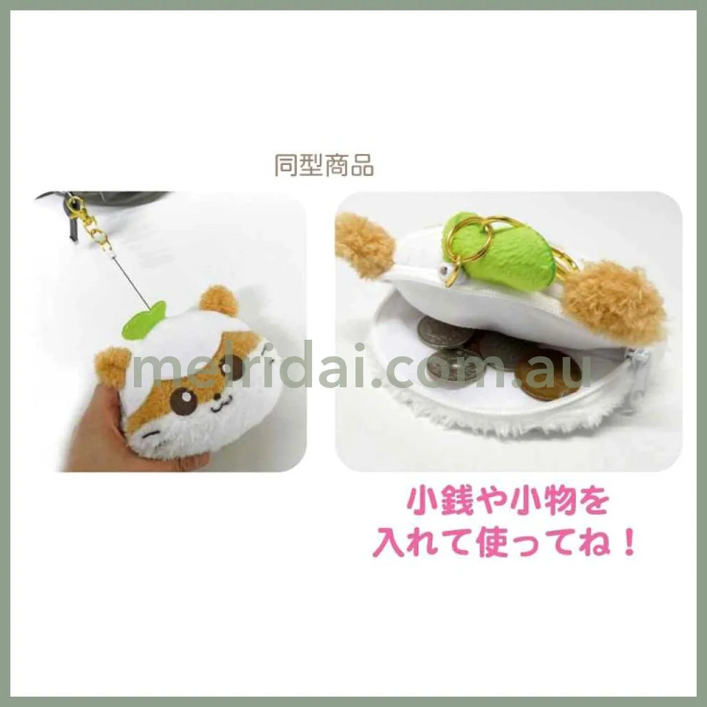 SANRIO | Charmmy Kitty Face-shaped Pouch Plush Pass Case with Reel 125×95×40mm (Heart-pounding Memories Heisei Retro)