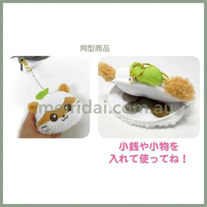 SANRIO | Charmmy Kitty Face-shaped Pouch Plush Pass Case with Reel 125×95×40mm (Heart-pounding Memories Heisei Retro)