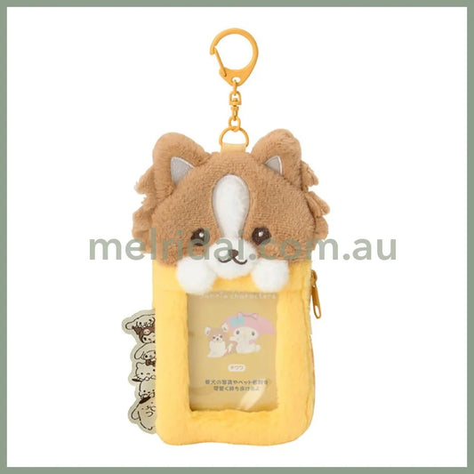 SANRIO | Chihuahua Fluffy Card Holder & Tissue Pouch Keychain 9.2×6.6cm (Always Together My Pet)