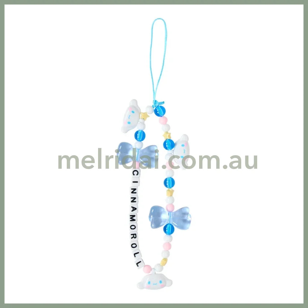 SANRIO | Cinnamoroll Bead Strap with Mascot Phone Strap 50×8×160mm (Ribbon)