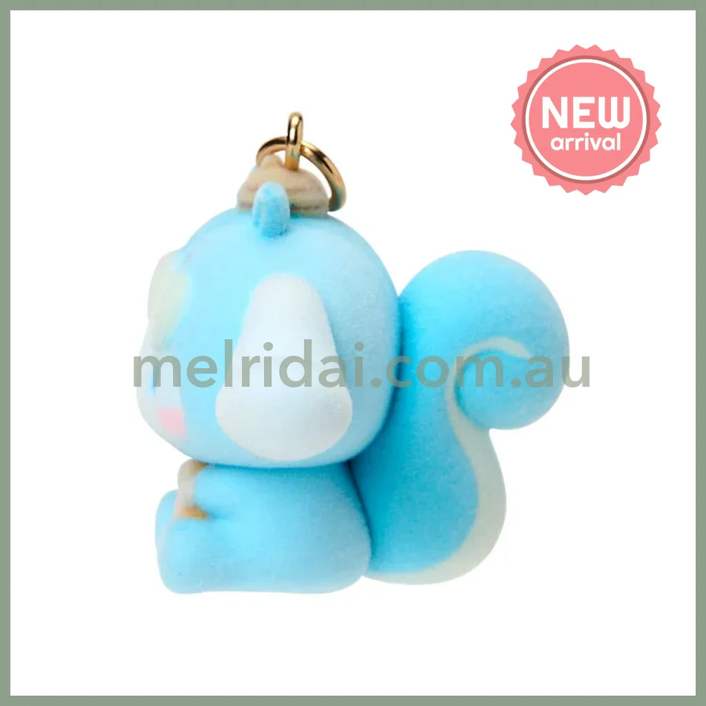 SANRIO | Cinnamoroll Dangling Fluffy Tail Flocked Mascot Keychain 55×30×30mm (Fluffy Squirrel)
