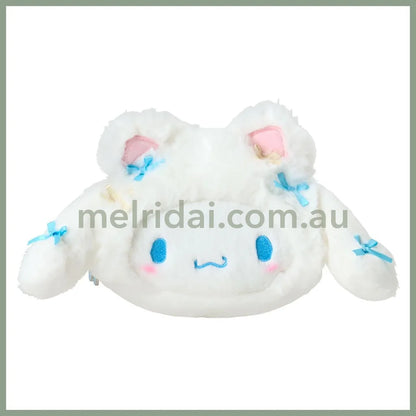 SANRIO | Cinnamoroll Face-shaped Pouch 22.1 x 13.3 x 8.7cm (White Cat Ballerina)