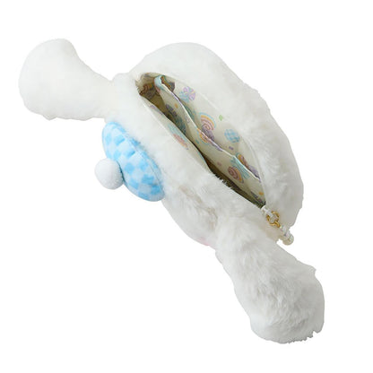 SANRIO | Cinnamoroll Fluffy Face-Shaped Pouch 21.4 x 14.0 x 7.1cm (Nagomi Pastel)
