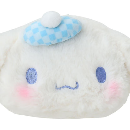SANRIO | Cinnamoroll Fluffy Face-Shaped Pouch 21.4 x 14.0 x 7.1cm (Nagomi Pastel)