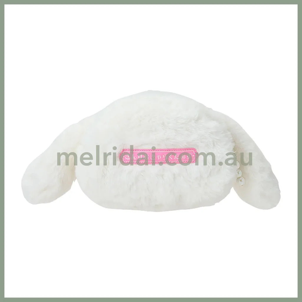 SANRIO | Cinnamoroll Fluffy Face-Shaped Pouch 21.4 x 14.0 x 7.1cm (Nagomi Pastel)