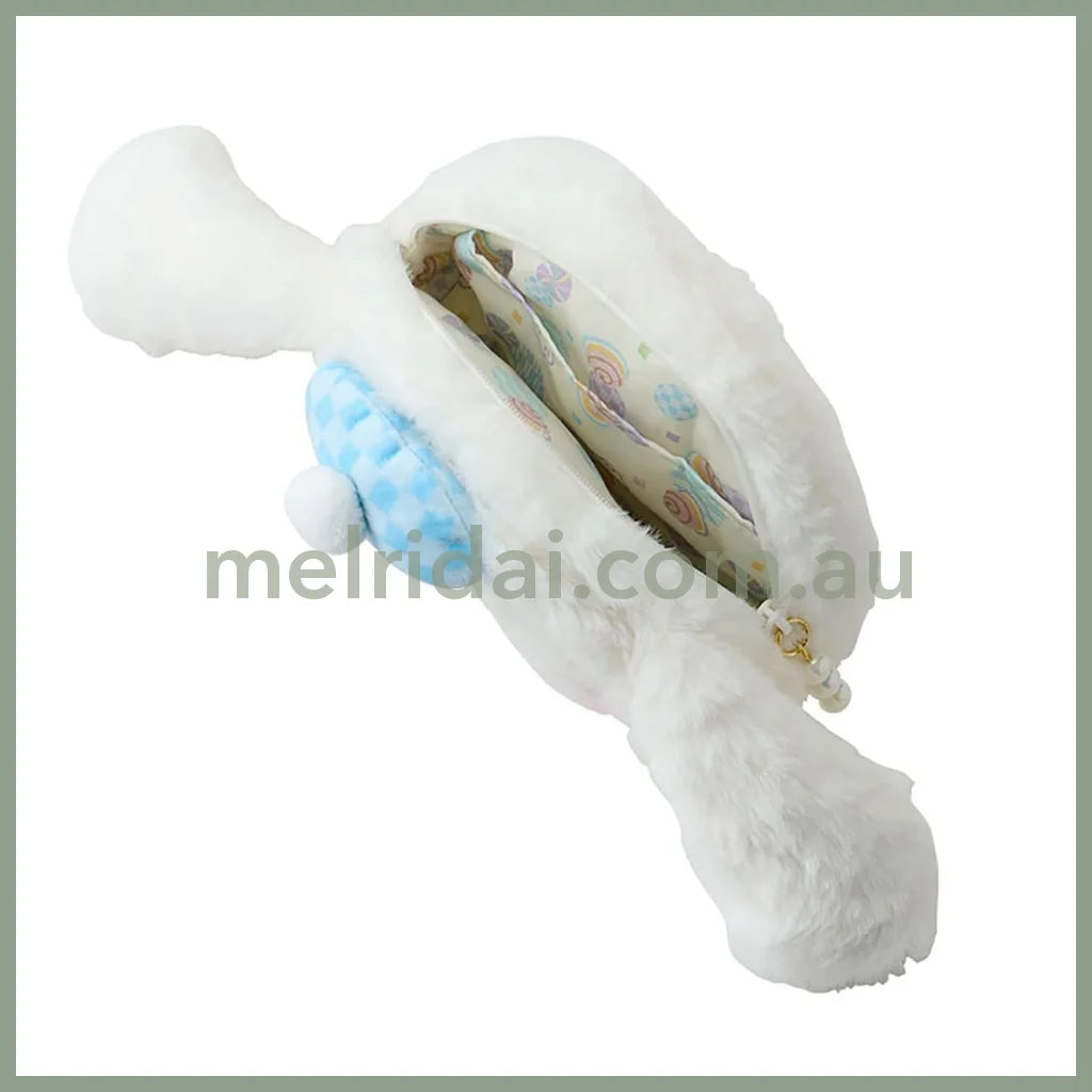 SANRIO | Cinnamoroll Fluffy Face-Shaped Pouch 21.4 x 14.0 x 7.1cm (Nagomi Pastel)