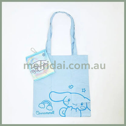 SANRIO | Cinnamoroll Foldable Tote Bag With Pouch Carabiner (Heart pounding Memories Heisei Retro)
