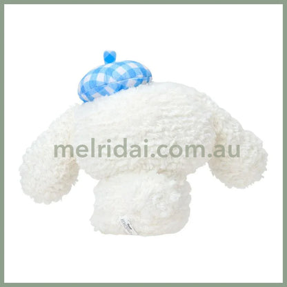 SANRIO | Cinnamoroll Gingham Beret Plush Toy Plush Doll 285×138×185mm (With Bear)