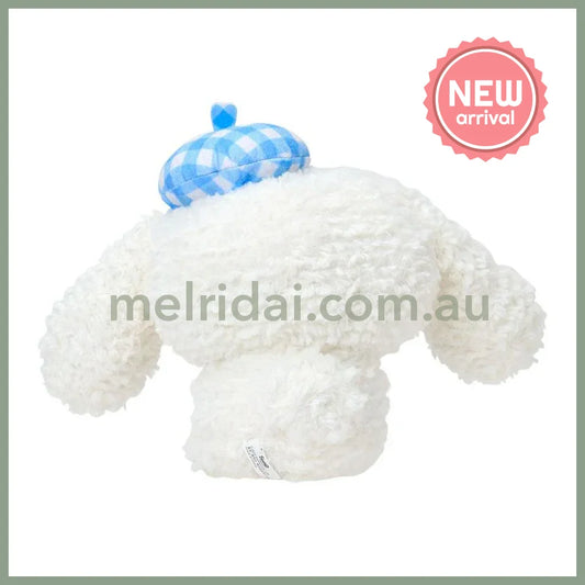 SANRIO | Cinnamoroll Gingham Beret Plush Toy Plush Doll 285×138×185mm (With Bear)