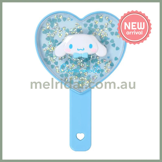 SANRIO | Cinnamoroll Hand Mirror 100×15×155mm (Sparkling Sequins Heart Shaped)