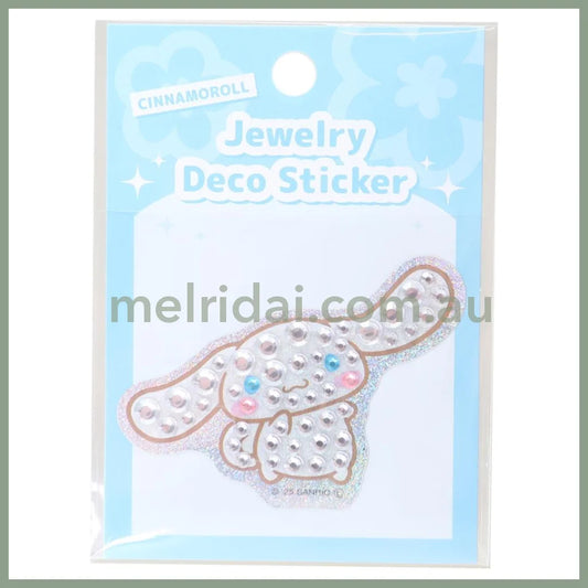 SANRIO | Cinnamoroll Jewelry Deco Sticker 65×73×5mm (Gogo Gal Collection Glitter)