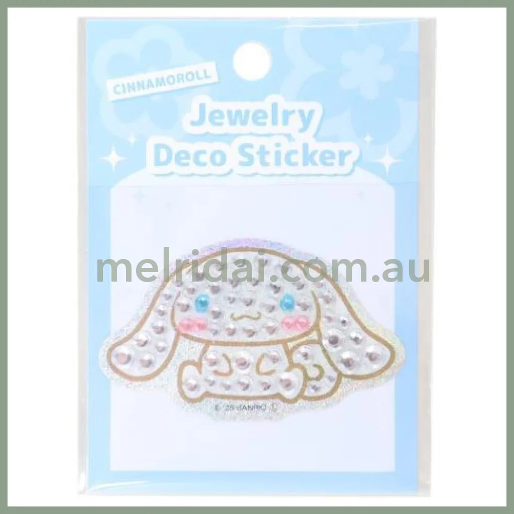 SANRIO | Cinnamoroll Jewelry Deco Sticker 65×73×5mm (Gogo Gal Collection Glitter)