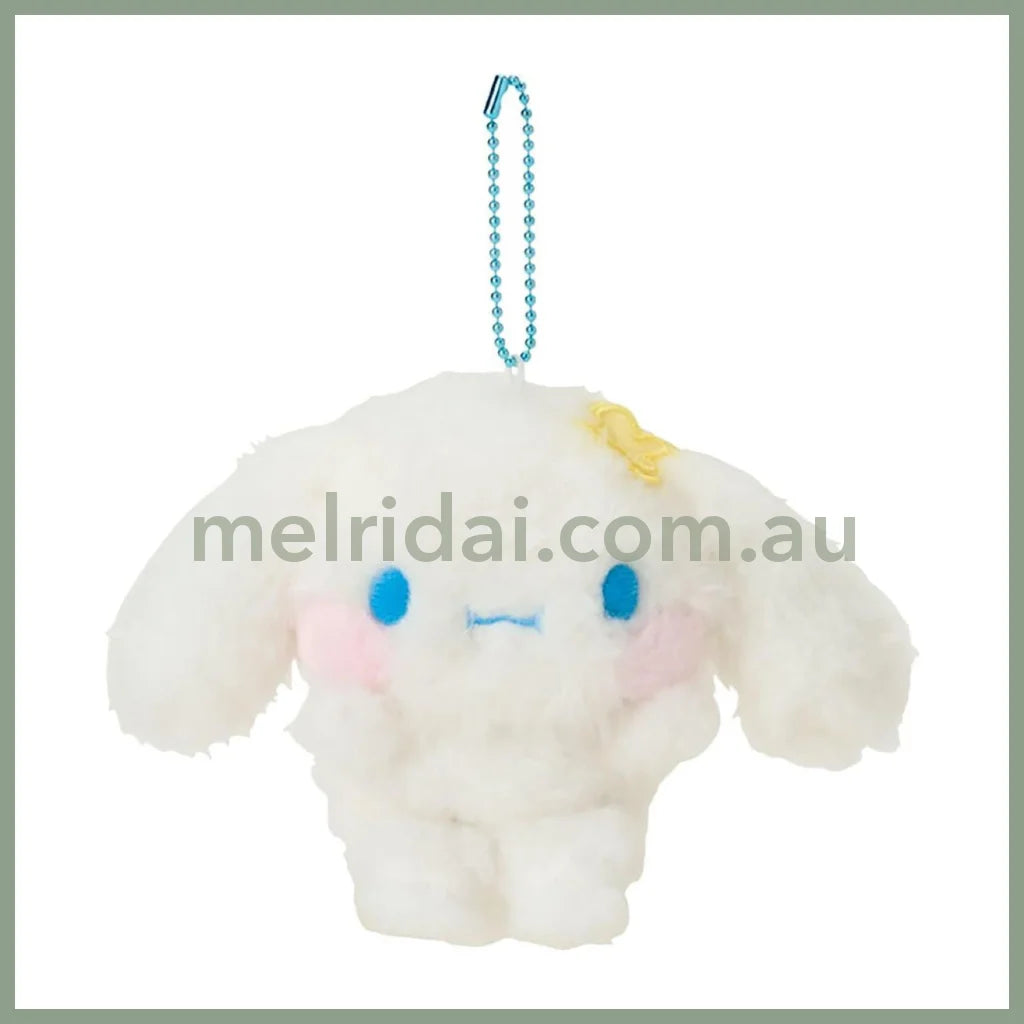 SANRIO | Cinnamoroll Mascot Holder Plush Keychain 15 x 10.4 x 6.1cm (Cheek Puni Puni/Plump Cheeks)