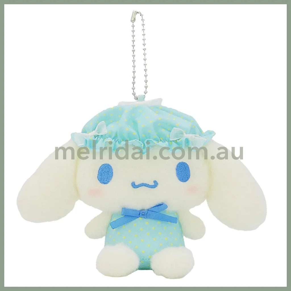 SANRIO | Cinnamoroll Mascot Holder Plush Keychain Bag Charm H15×W13×D9.5cm (Nightcap Ribbon)