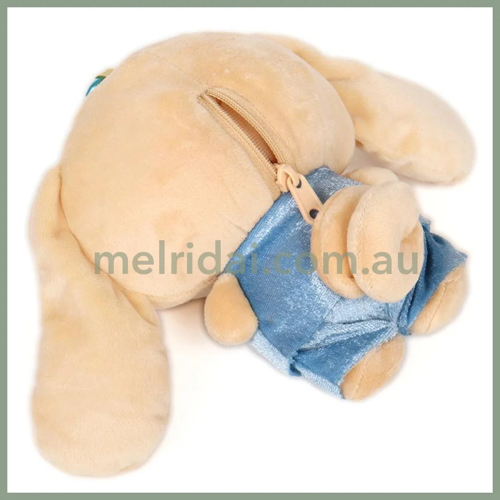 SANRIO | Cinnamoroll Mini Plush Pouch with Carabiner Keychain Bag Charm 150mm Approx. (Tan Swimsuit Party)