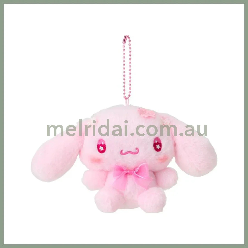 SANRIO | Cinnamoroll Plush Mascot Holder Keychain 12.3×9×14.5cm (Sakura 2025)