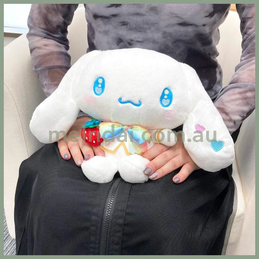 SANRIO | Cinnamoroll Plush Toy Plush Doll M H28×W22×D16cm (50th Anniversary Strawberry/Ichigo Newspaper)