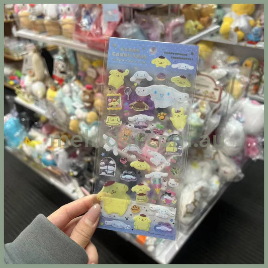 SANRIO | Cinnamoroll & Pompompurin Clear Plump 3D Sticker 200×90mm (Candy)