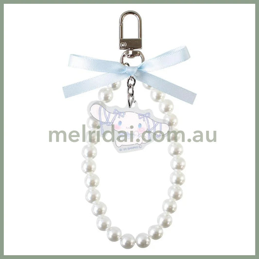 SANRIO | Cinnamoroll Ribbon Pearl Keychain Phone Strap 9 x 82 x 157mm (Ballet Core)