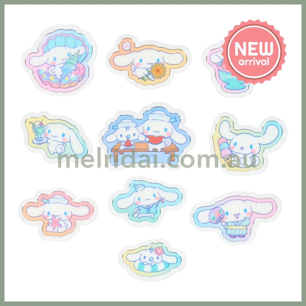 SANRIO | Cinnamoroll Summer Stickers with Zipper Case 12.4 x 8.9 x 1cm (Cream Soda)
