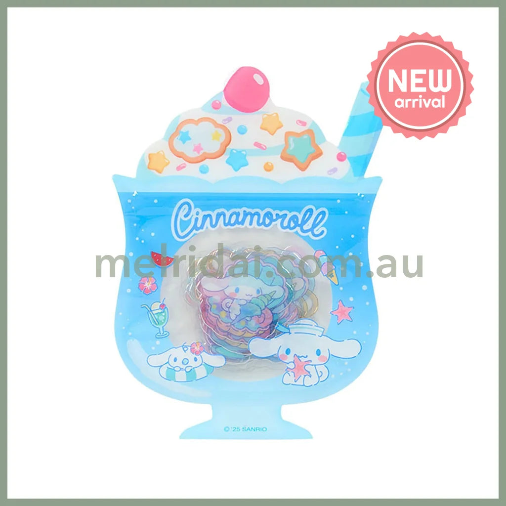 SANRIO | Cinnamoroll Summer Stickers with Zipper Case 12.4 x 8.9 x 1cm (Cream Soda)