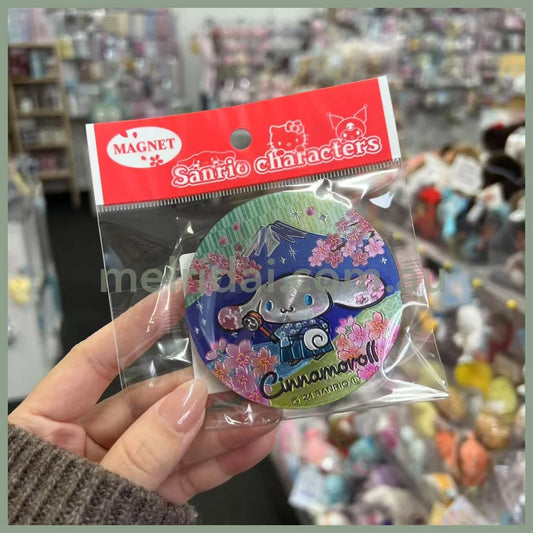SANRIO | Cinnamoroll Wooden Magnet (Cherry Blossom & Mount Fuji)