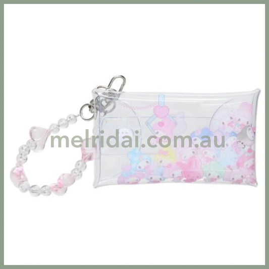SANRIO | Clear Multi Case with Colorful Bead Chain 110×60×20mm (My Melody 50th Anniversary)