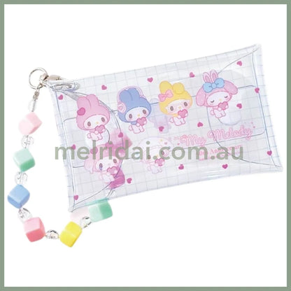 SANRIO | Clear Multi Case with Colorful Bead Chain 110×60×20mm (My Melody 50th Anniversary)