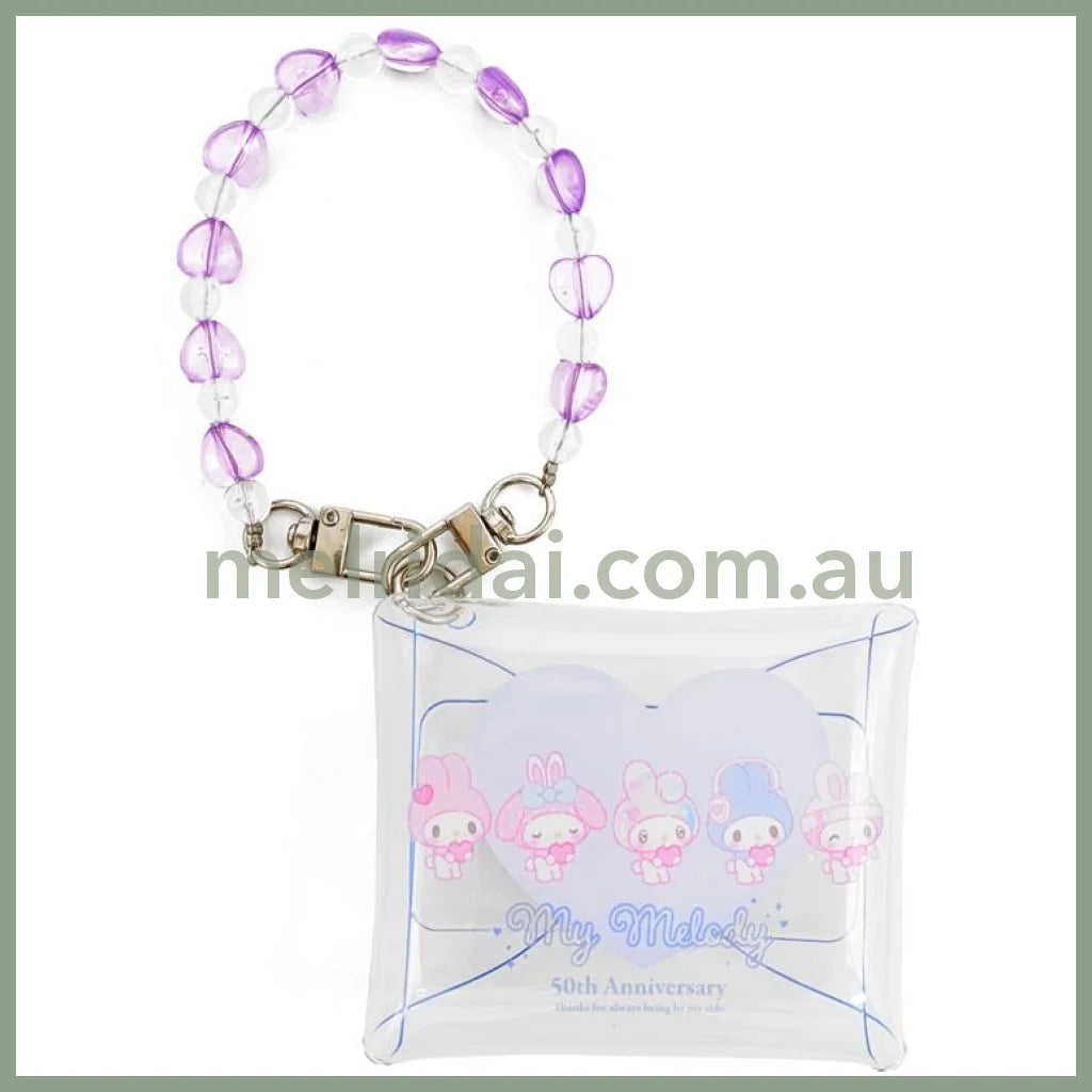 SANRIO | Clear Multi Case with Colorful Bead Chain 90×75×20mm (My Melody 50th Anniversary)