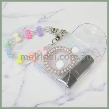 SANRIO | Clear Multi Case with Colorful Bead Chain 90×75×20mm (My Melody 50th Anniversary)
