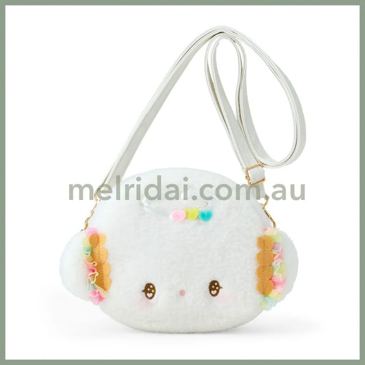 Sanrio | Cogimyun Face-Shaped Pochette Plush Shoulder Bag 23×9×14Cm (Angel Play Party)