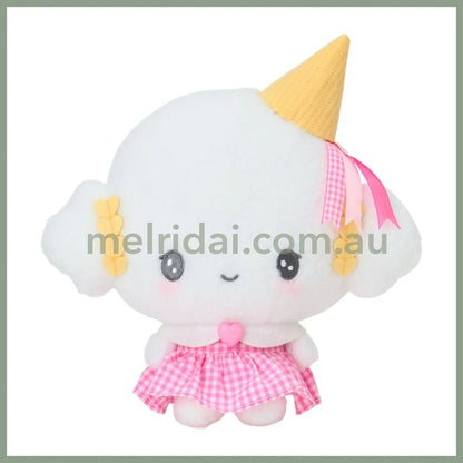 SANRIO | Cogimyun Fluffy Plush Toy Plush Doll W22 x H22 x D11 cm (10th Anniversary Gingham Heart Ice Cream)