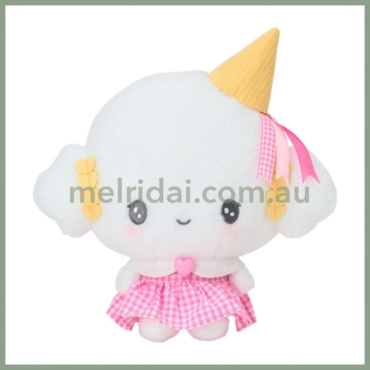 SANRIO | Cogimyun Fluffy Plush Toy Plush Doll W22 x H22 x D11 cm (10th Anniversary Gingham Heart Ice Cream)
