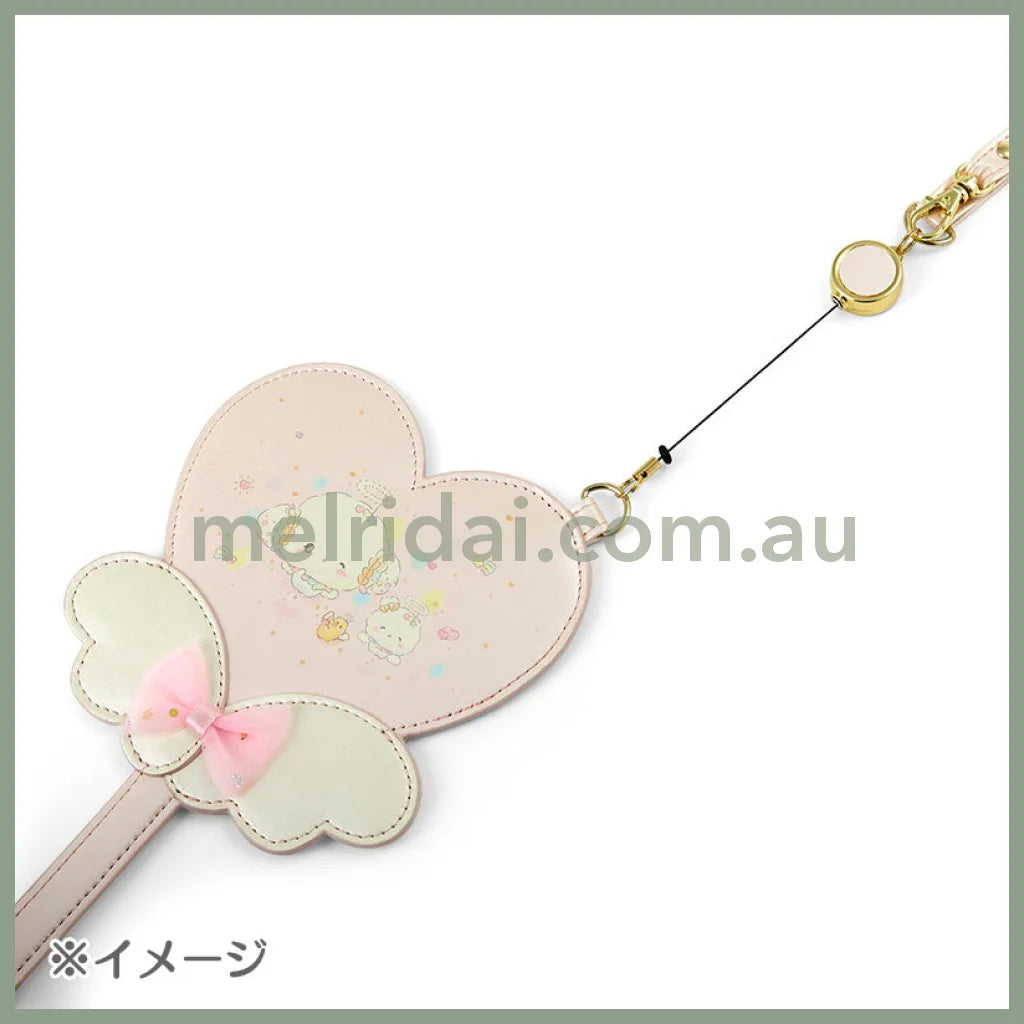 Sanrio | Cogimyun Pass Case Card Holder With Reel 13×0.5×20Cm (Angel Play Party)