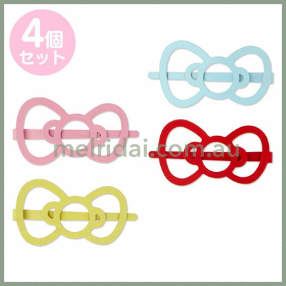 Sanriocolorful Hairpin Set Of 4 Ribbon
