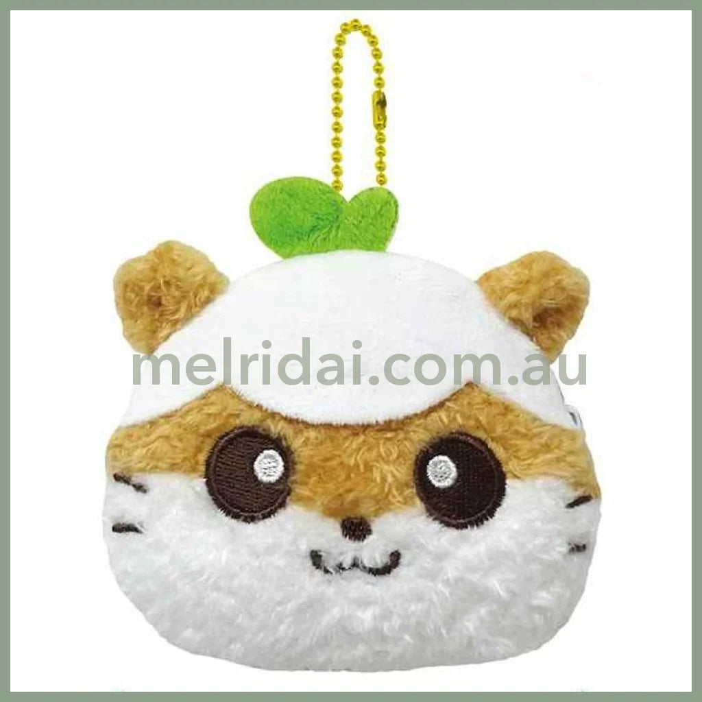 SANRIO | Corocorokuririn Face-shaped Coin Purse Plush Keychain Bag Charm 102×80×35mm (Heart-pounding Memories Heisei