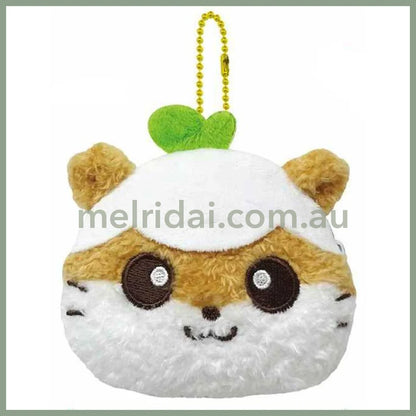 SANRIO | Corocorokuririn Face-shaped Coin Purse Plush Keychain Bag Charm 102×80×35mm (Heart-pounding Memories Heisei