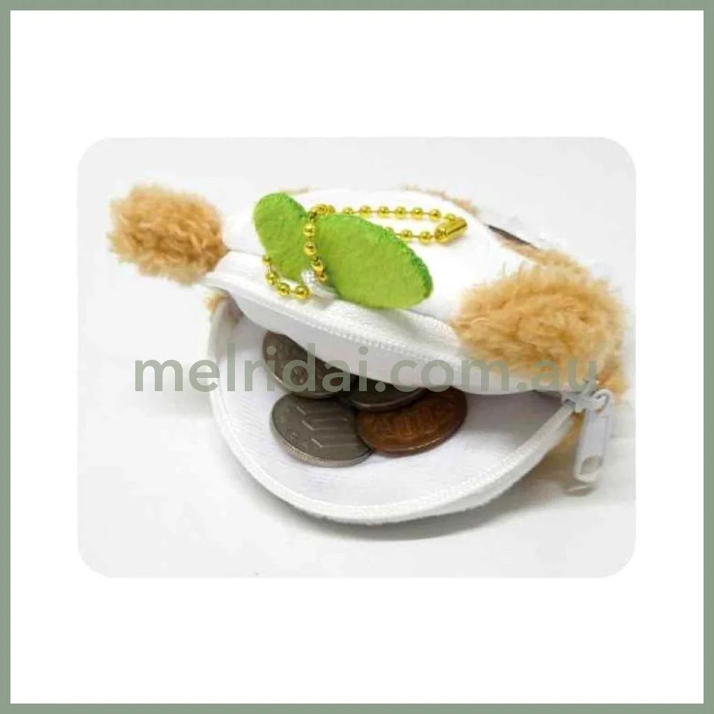 SANRIO | Corocorokuririn Face-shaped Coin Purse Plush Keychain Bag Charm 102×80×35mm (Heart-pounding Memories Heisei