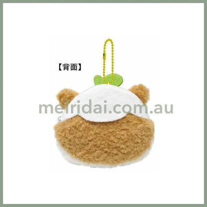 SANRIO | Corocorokuririn Face-shaped Coin Purse Plush Keychain Bag Charm 102×80×35mm (Heart-pounding Memories Heisei