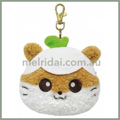 SANRIO | Corocorokuririn Face-shaped Pouch Plush Pass Case with Reel 125×95×40mm (Heart-pounding Memories Heisei Retro)