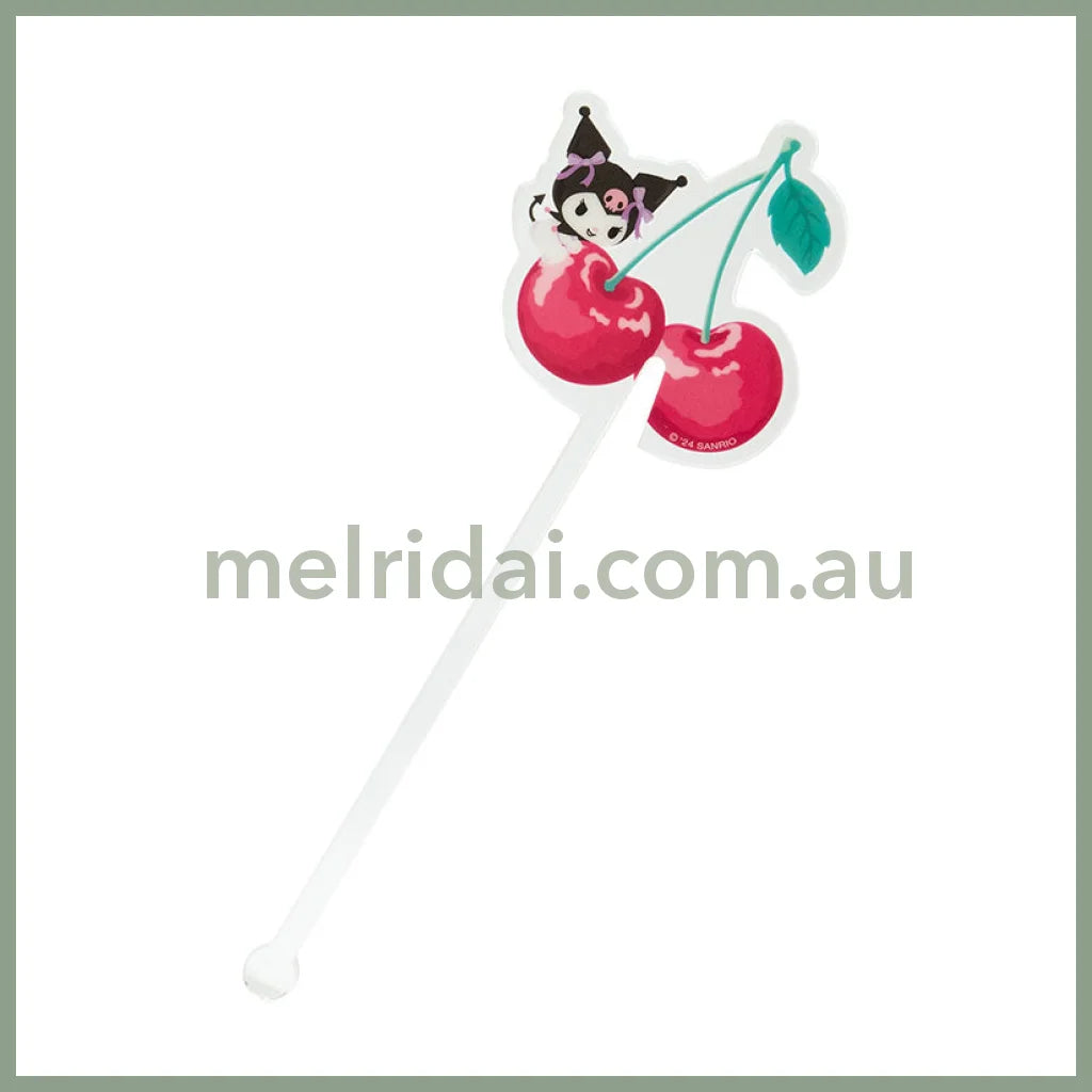 Sanrio | Decoration Stirrer Colorful Fruits 6.5×0.5×18.5Cm 日本三丽鸥 搅拌棒/挂杯装饰棒（缤纷水果系列） 库洛米Kuromi