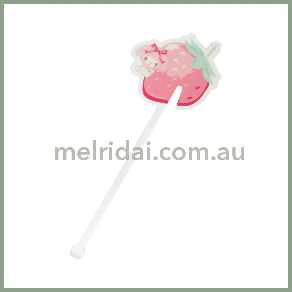Sanrio | Decoration Stirrer Colorful Fruits 6.5×0.5×18.5Cm 日本三丽鸥 搅拌棒/挂杯装饰棒（缤纷水果系列） 美乐蒂My Melody