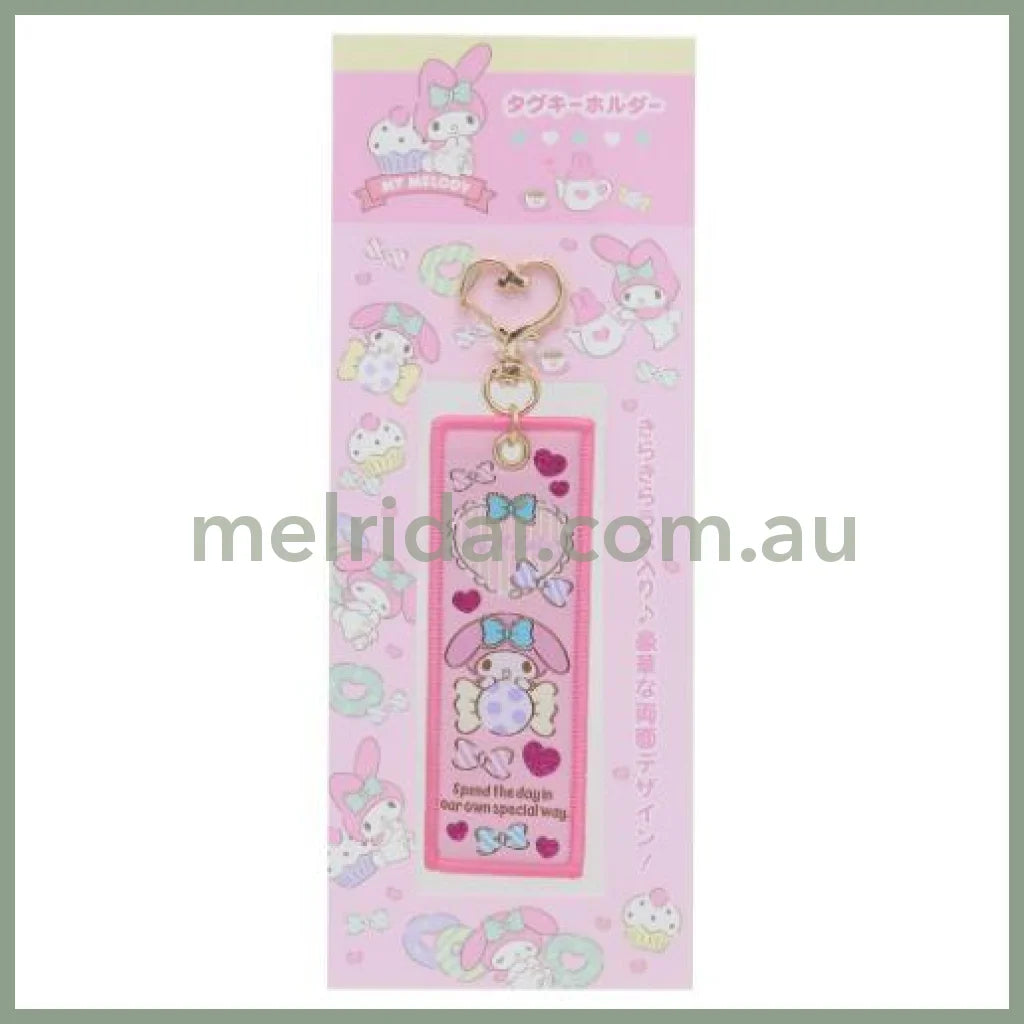 SANRIO | Double Sided Embroidery Flight Tag / LuggageTag Keychain 100x35x3.5mm (My Melody)