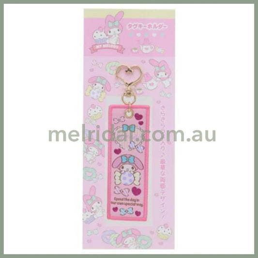 SANRIO | Double Sided Embroidery Flight Tag / LuggageTag Keychain 100x35x3.5mm (My Melody)