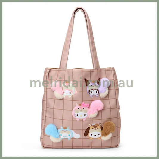 SANRIO | Embroidery Tote Bag 350×90×380mm (Fluffy Squirrel)