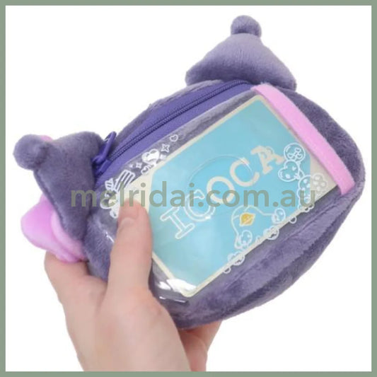 SANRIO | Face Pass Case Coin Case with Reel 218×142×68mm (Kuromi)