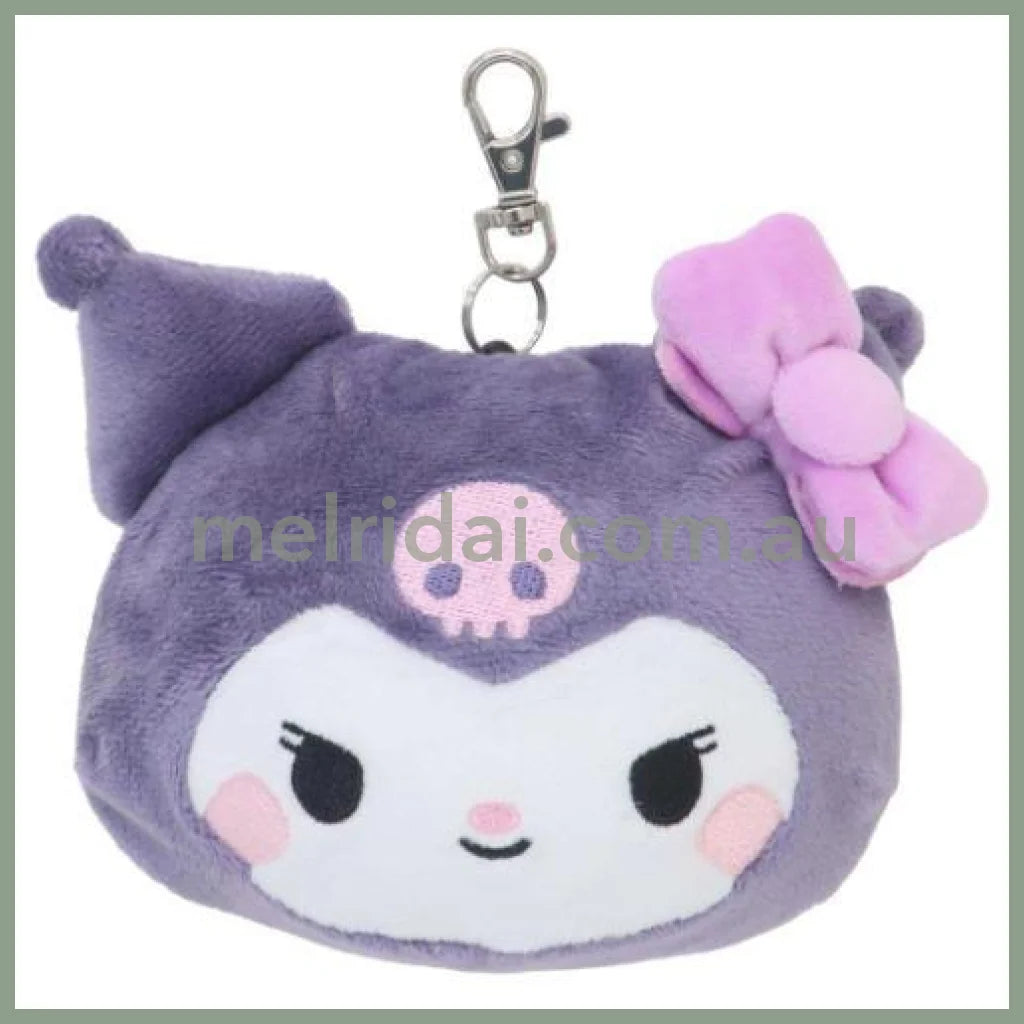 SANRIO | Face Pass Case Coin Case with Reel 218×142×68mm (Kuromi)